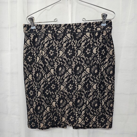 Express Skirt Black Mini Pencil Lace Goth Whimsigoth Retro Bodycon 6 - Picture 1 of 10